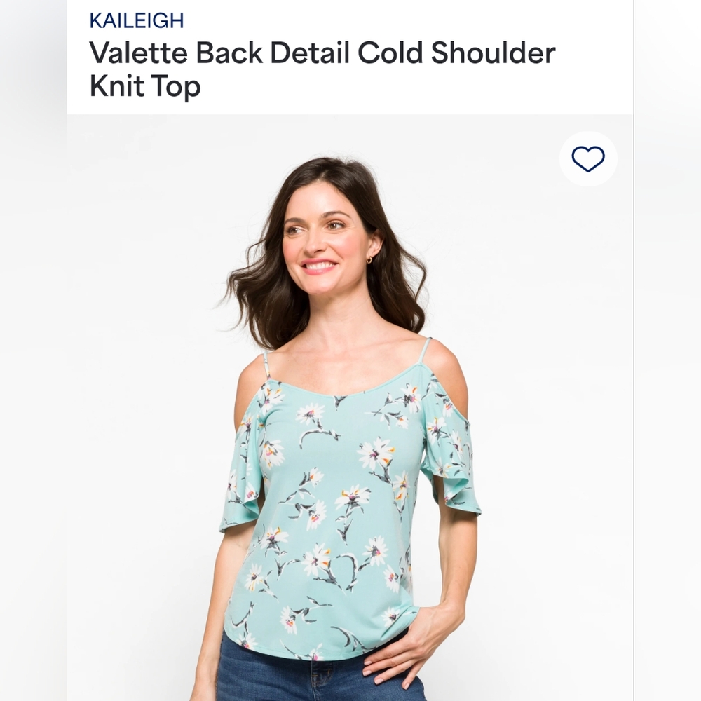 Floral Light Blue Cold Shoulder Top From Stitch Fix